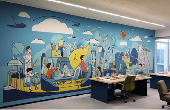 邵阳办公室墙绘的特点。